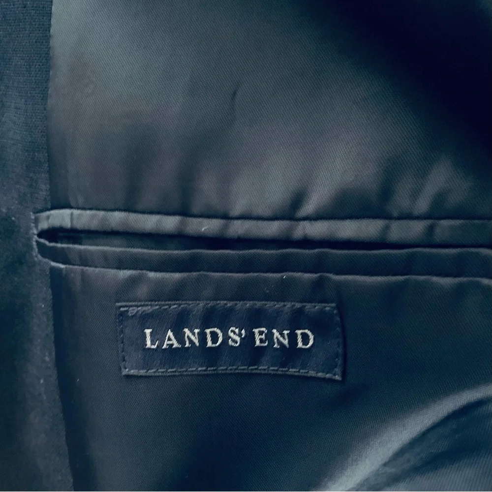 LANDS END' Men's Tailored Fit Hopsack Blazer, dark navy
